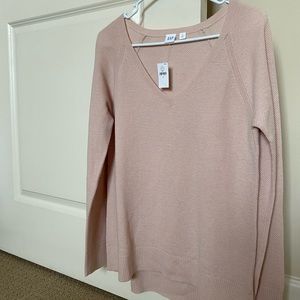 Gap Light Pink V Neck Sweater